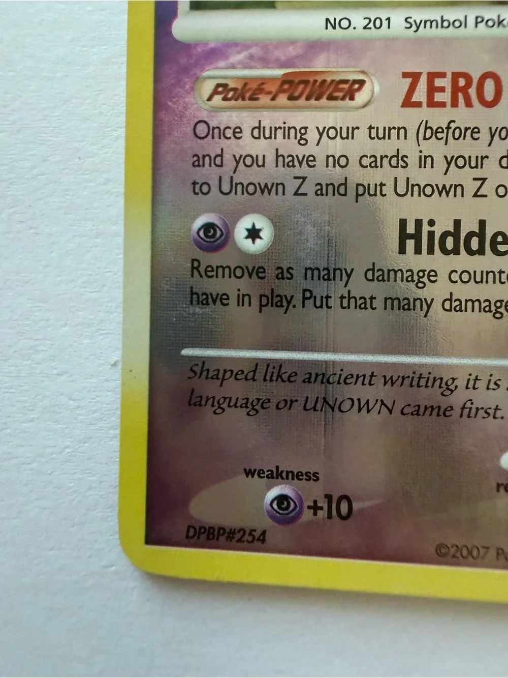 Pokemon Card - Unown [Z] Secret Wonders 72/132 Uncommon Reverse Holo LP